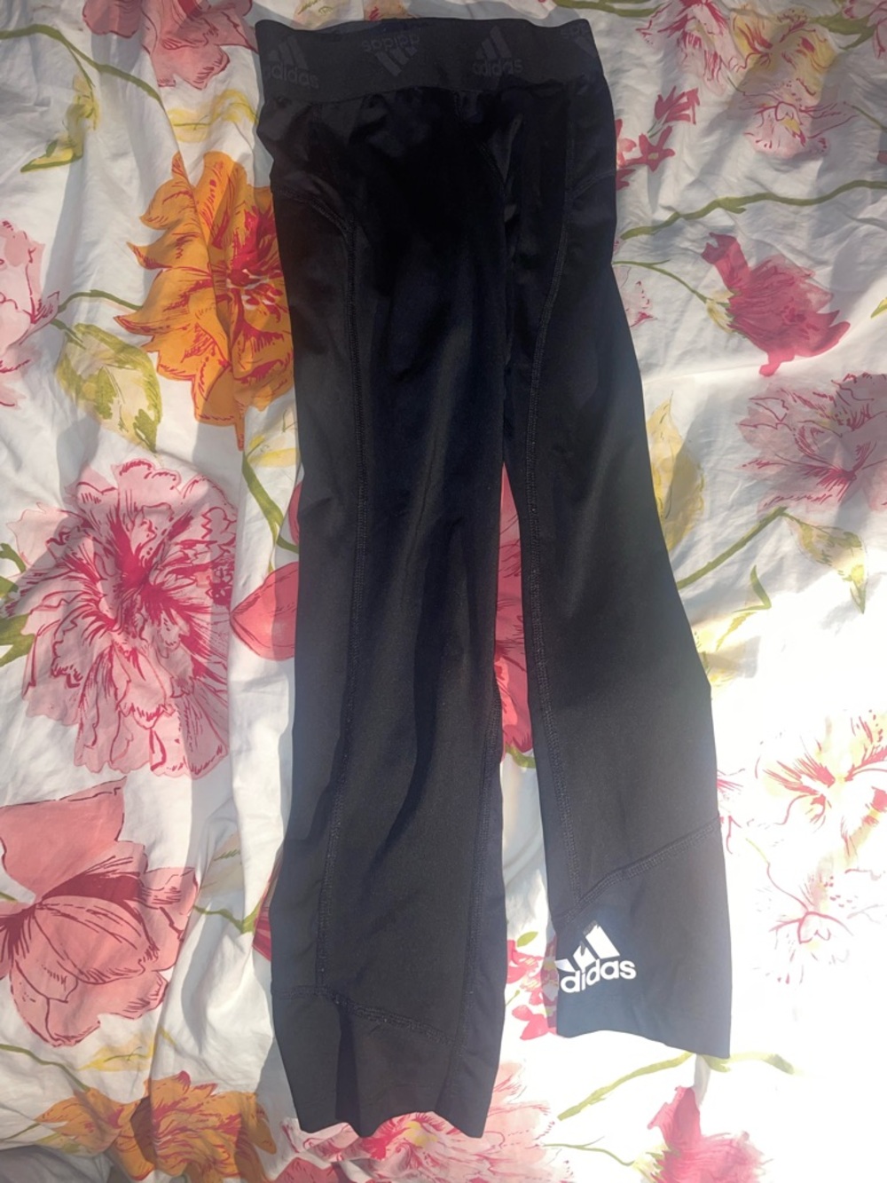 adidas Black Girls' Logo Athletic Leggings